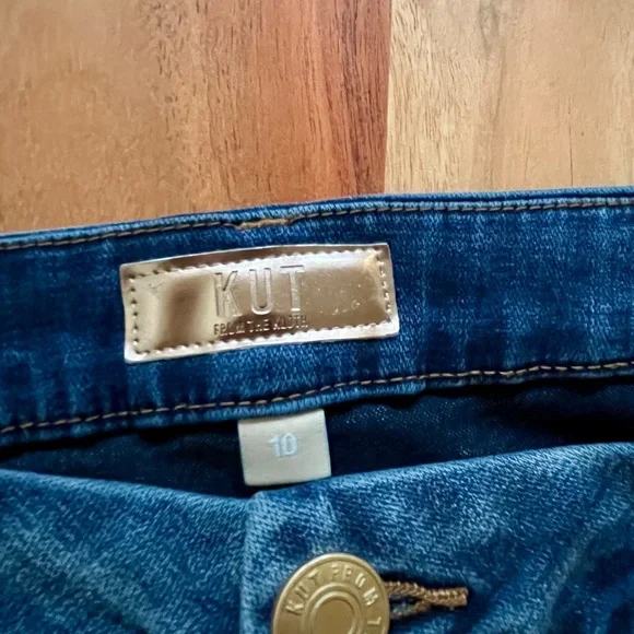 Kut From The Kloth Wide Leg Raw Hem Jeans Size 10 - Picture 2 of 7